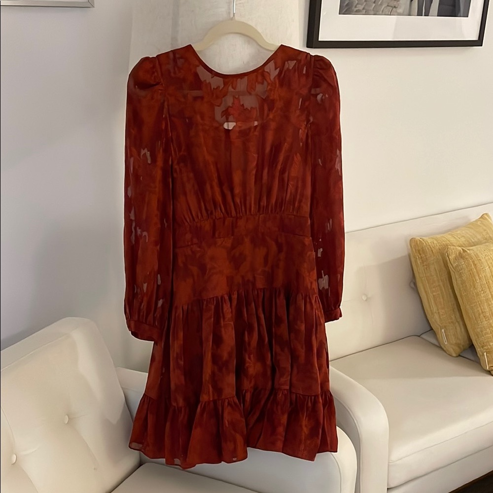 Eliza J Rust Long Sleeve Dress